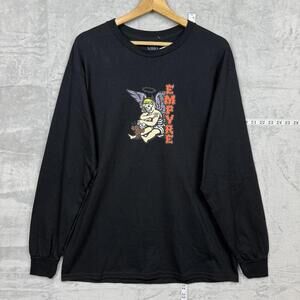 Empyre Long Sleeve Graphic Tee Size L Black Angel Tattoo Style Punk Skate Zumiez